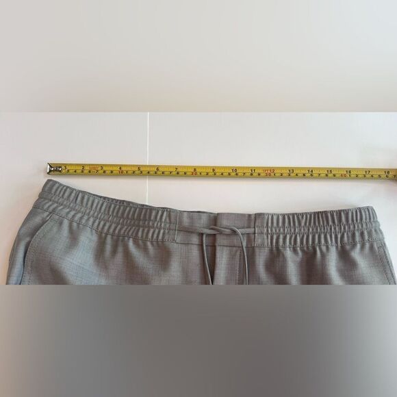 Club Monaco Tailored Track Pants Sz 12 Gray Elastic Waist Cuffed Hem Crease - Picture 4 of 9